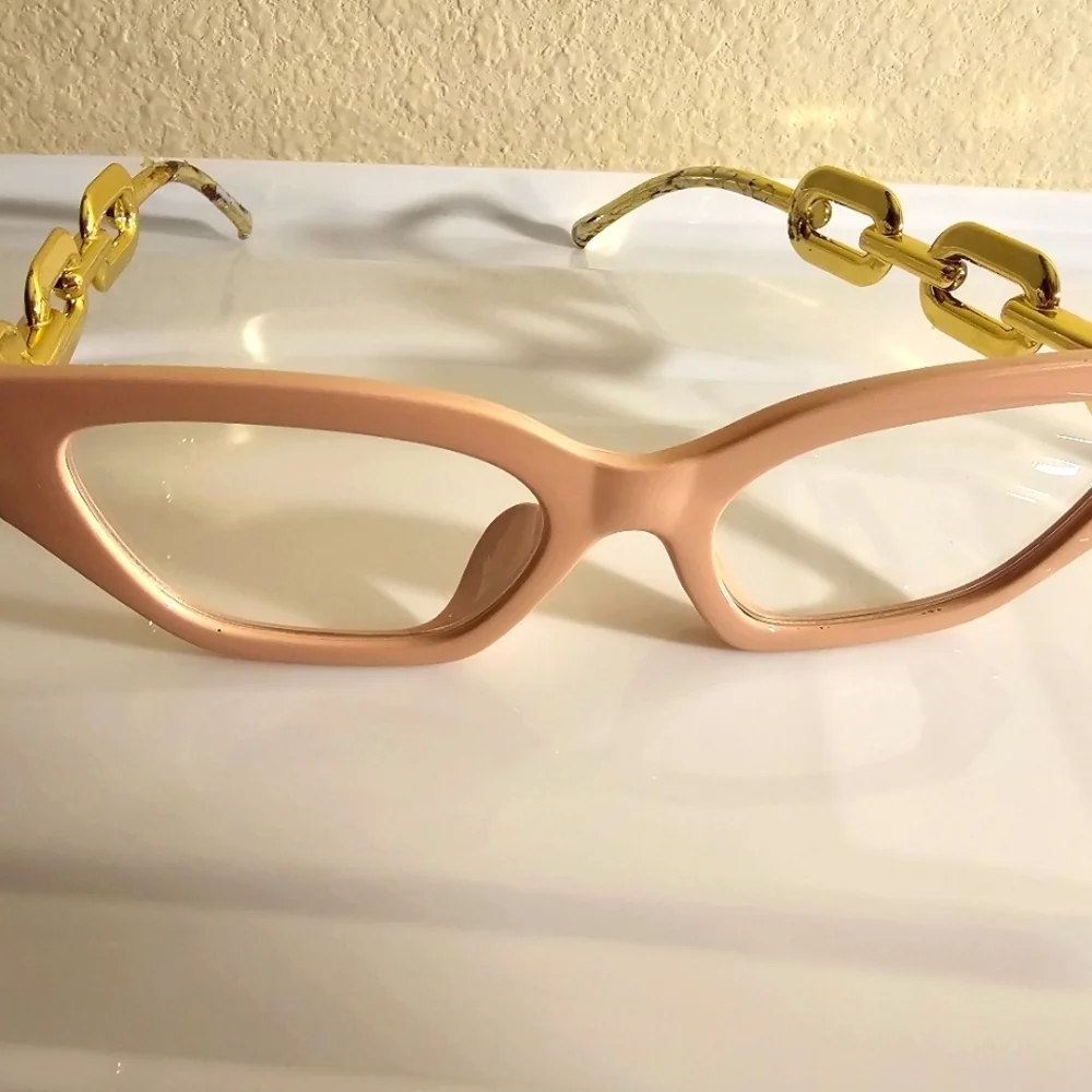 NEW CAT EYE FRAME CLEAR COLOR LENSE GLASSES