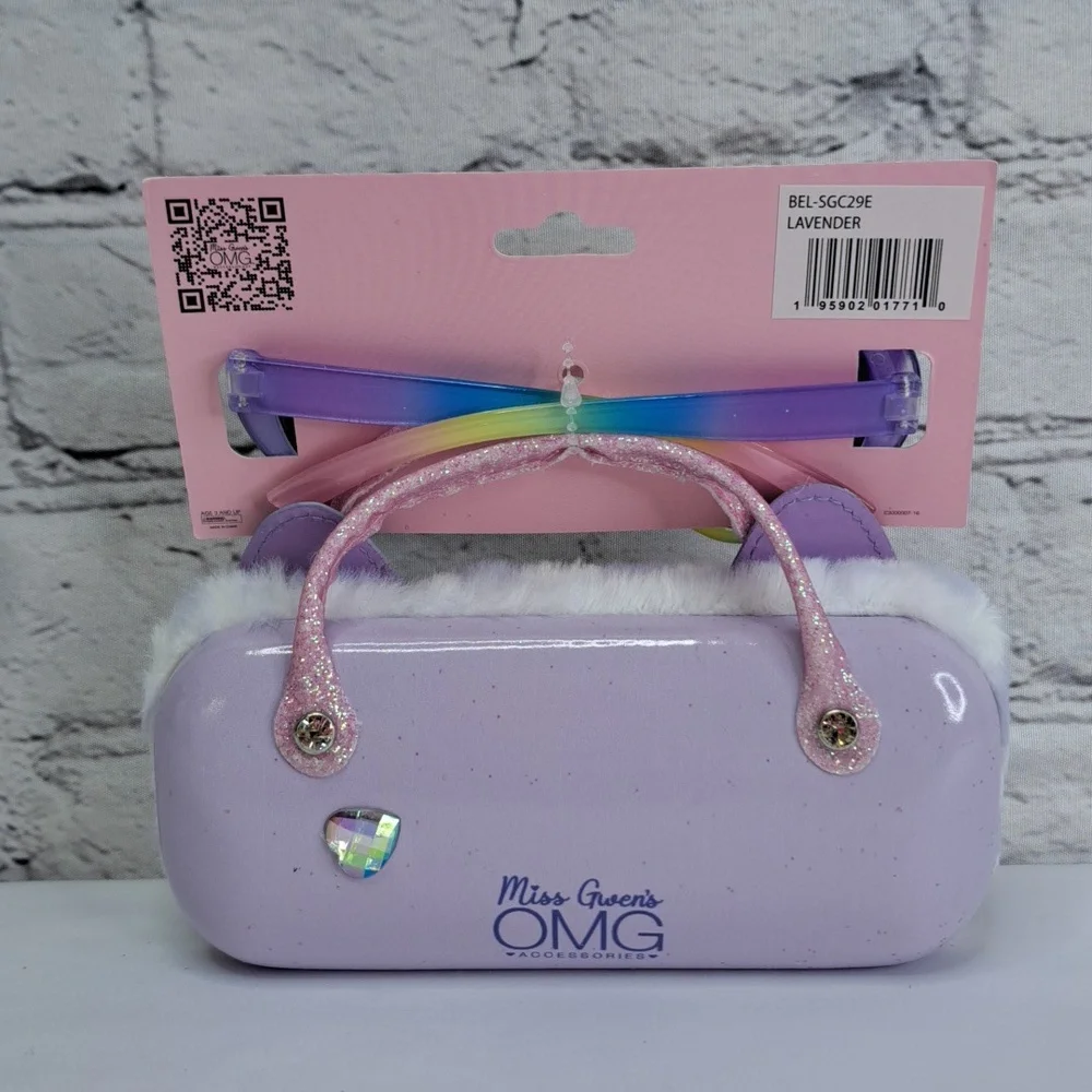 MISS GWEN'S 'OMG' HEART SUNGLASSES & FUZZY HARD CARRING CASE 'BOUGIE KITTY'