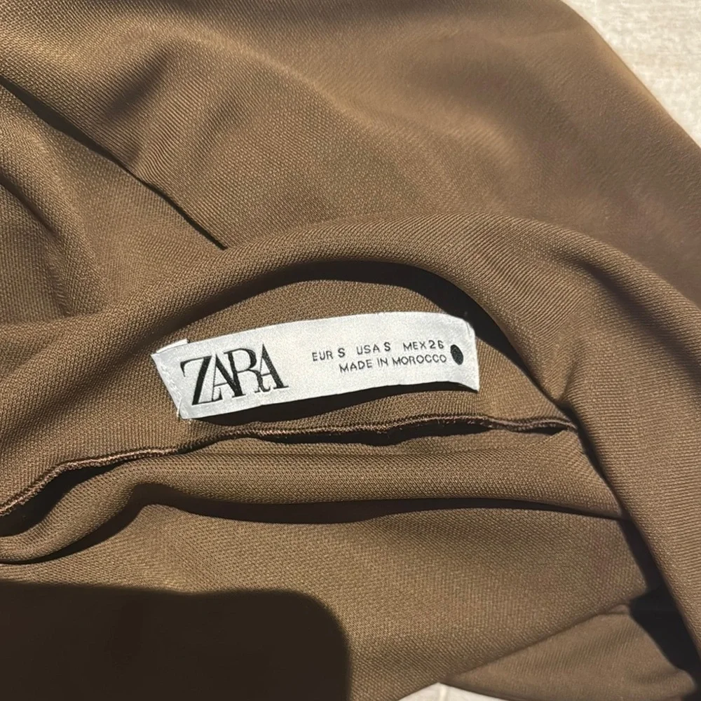 Zara brown draped top