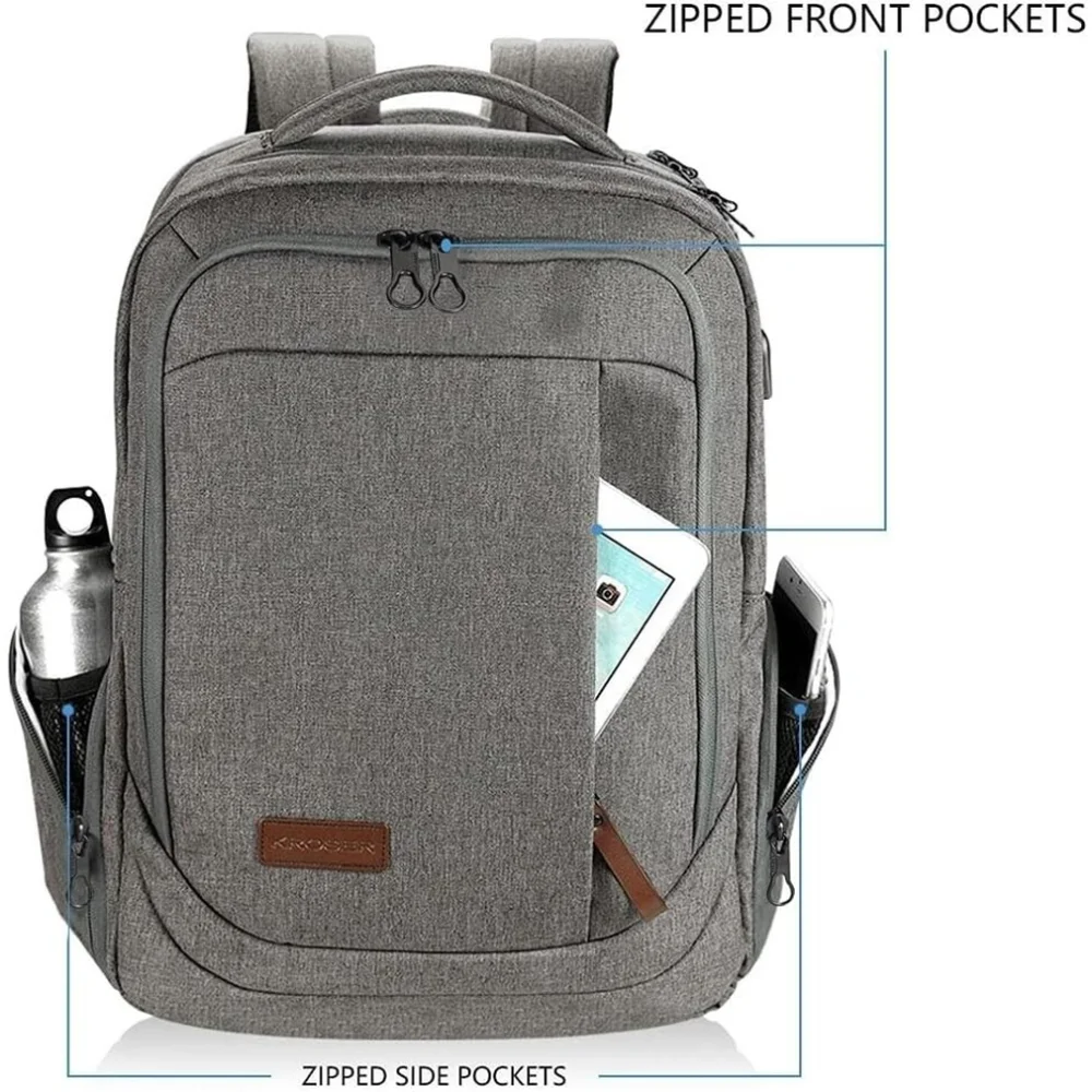 KROSER Laptop Backpack 17.3 Inch Computer Water-Repellent Laptop Bag