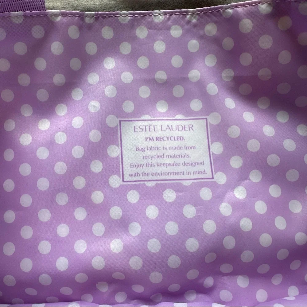 NWOT Estée Lauder limited edition Retro Comic Vacation Beach Tote Bag purple
