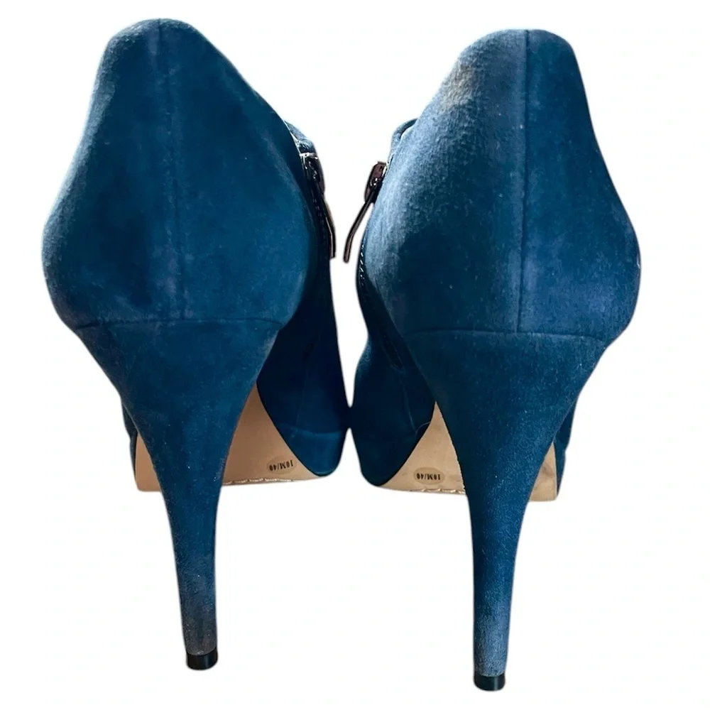 Vince Camuto Royal Navy Suede Stiletto Bootie Size 10 EUC