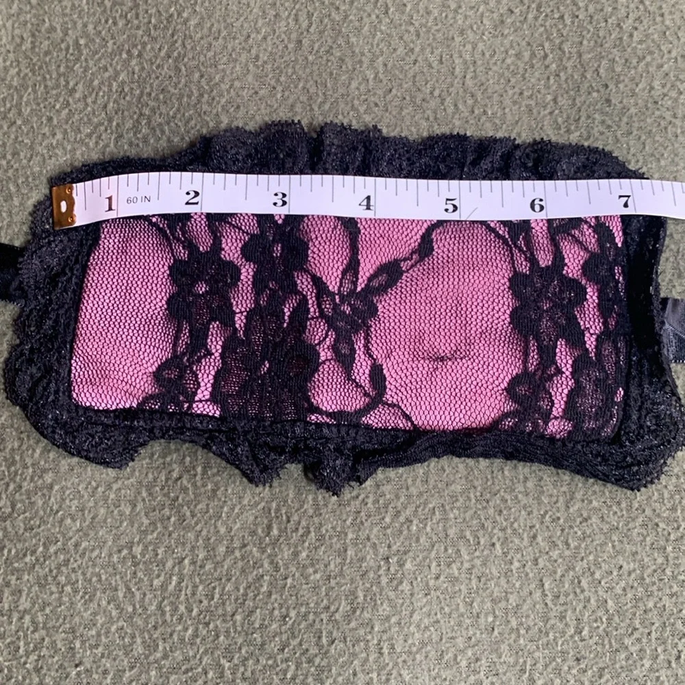 New set of 3 pink and black lace blindfolds. Never used. See pictures for size.