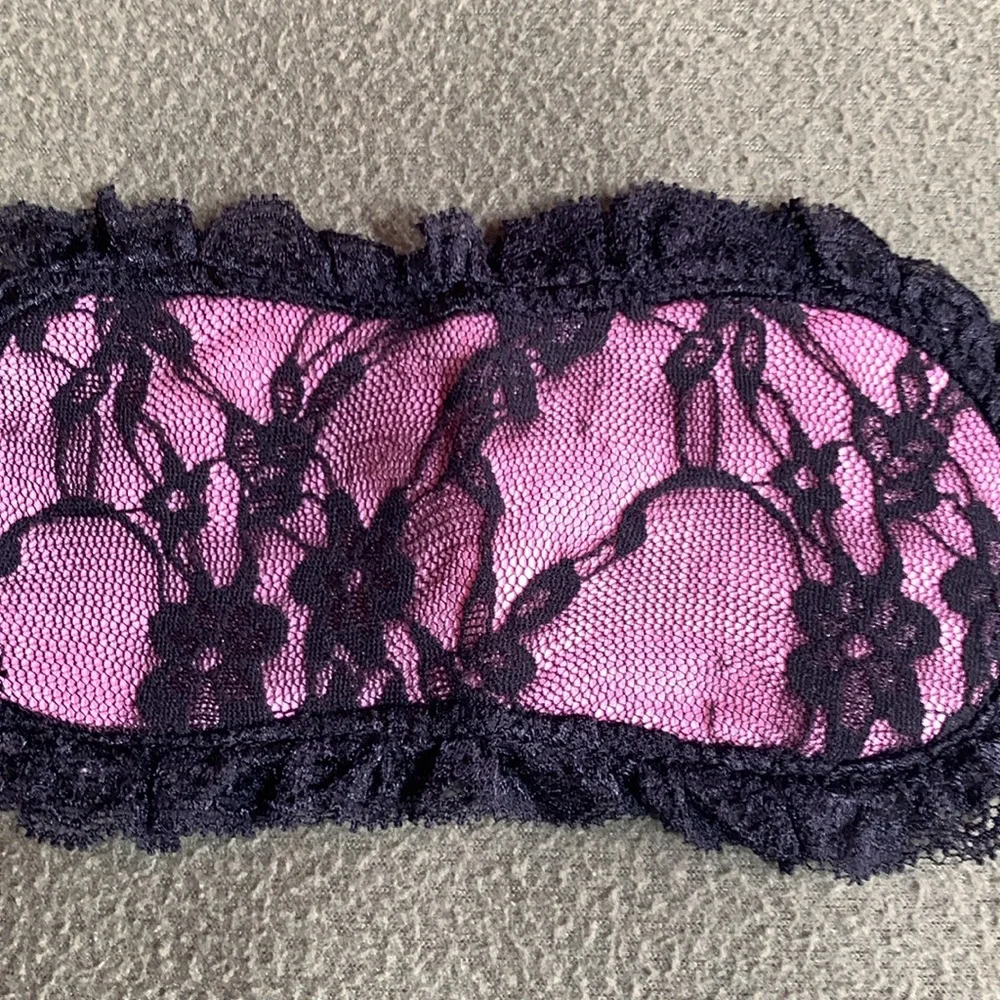 New set of 3 pink and black lace blindfolds. Never used. See pictures for size.