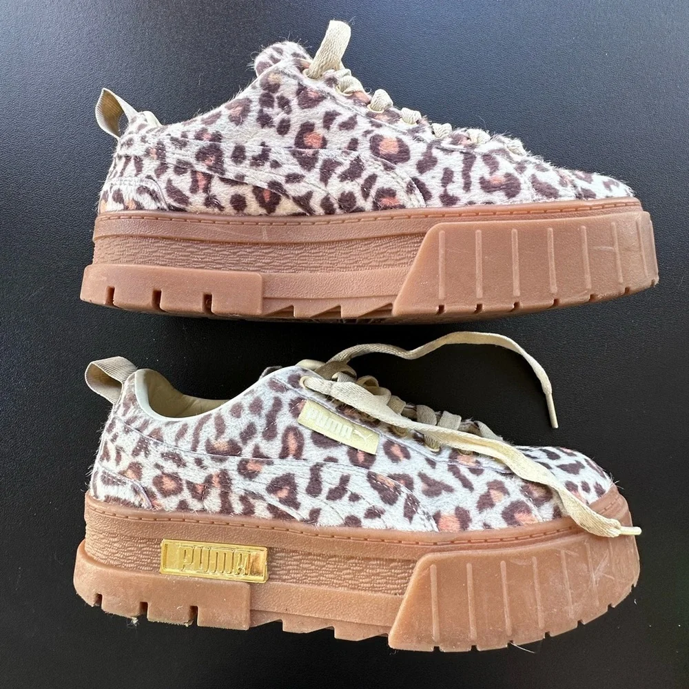 Puma Womens Mayze Leopard Platform Sneakers Shoes Casual Size:7.5