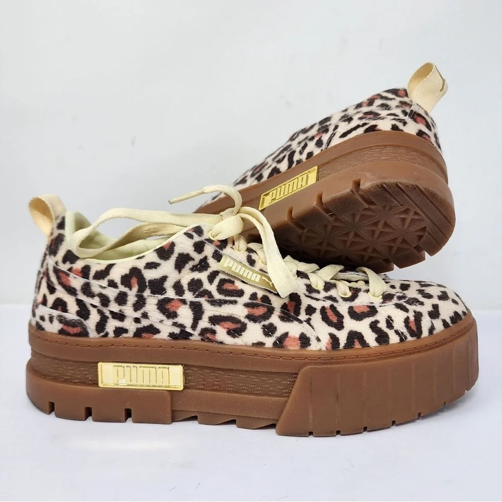 Puma Womens Mayze Leopard Platform Sneakers Shoes Casual Size:7.5