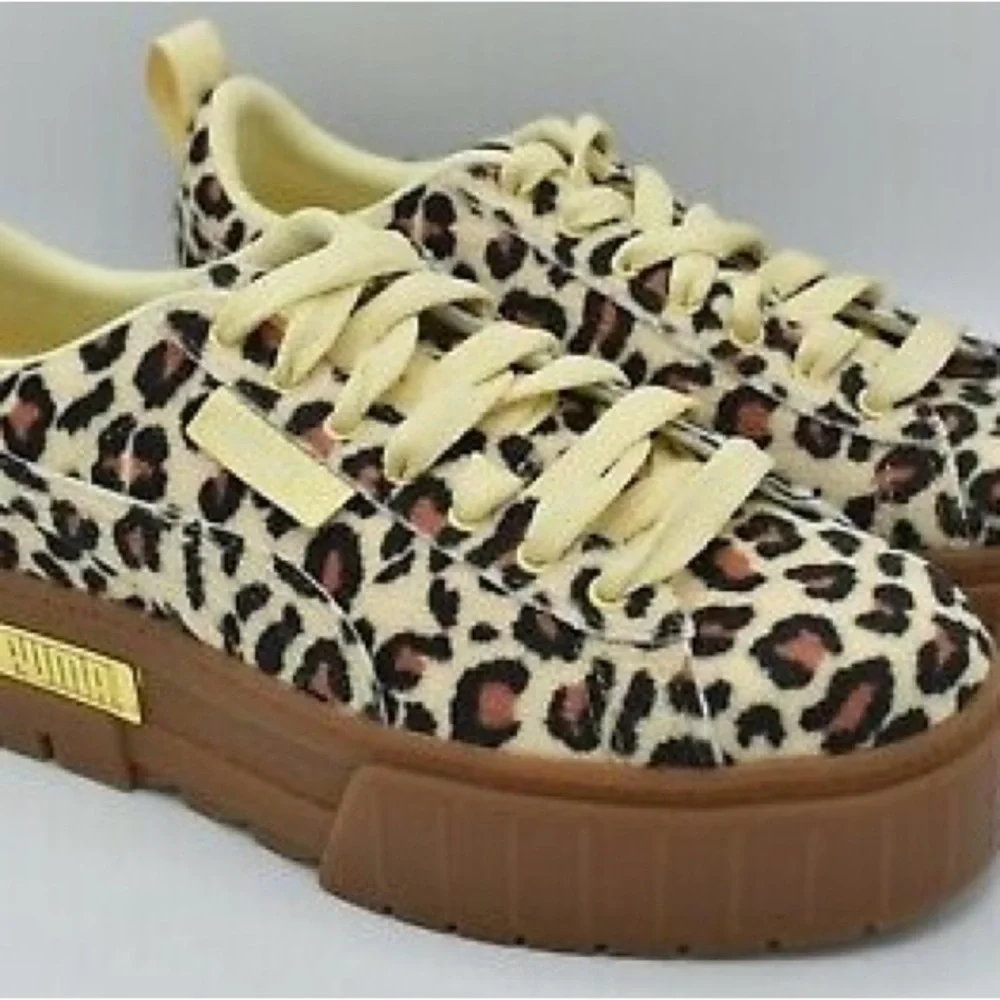 Puma Womens Mayze Leopard Platform Sneakers Shoes Casual Size:7.5