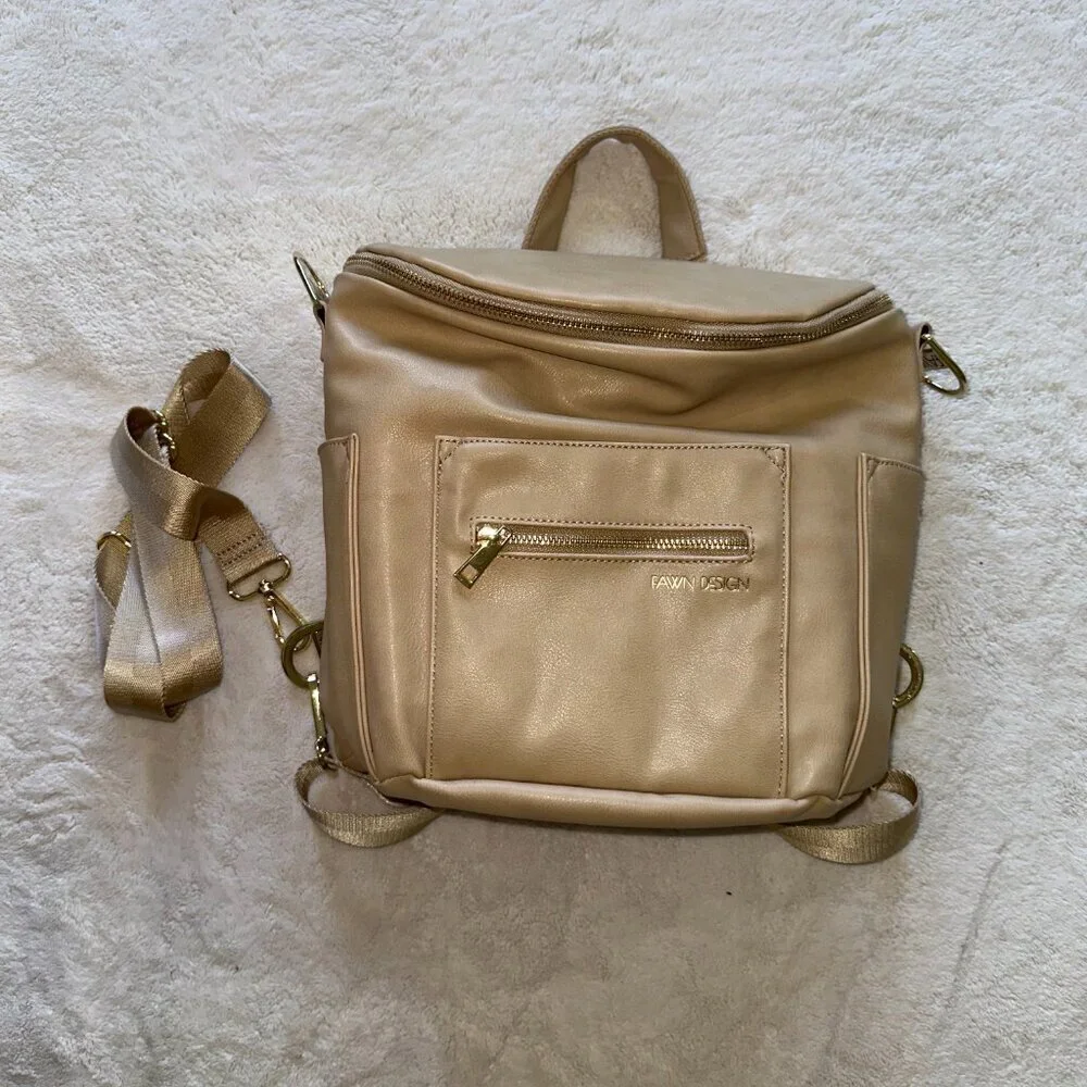 NEW Fawn Design Original Diaper Bag - Beige - Backpack