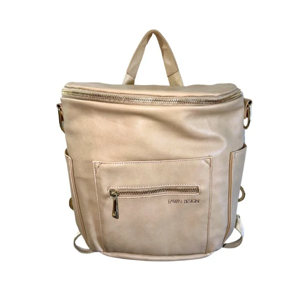 NEW Fawn Design Original Diaper Bag - Beige - Backpack