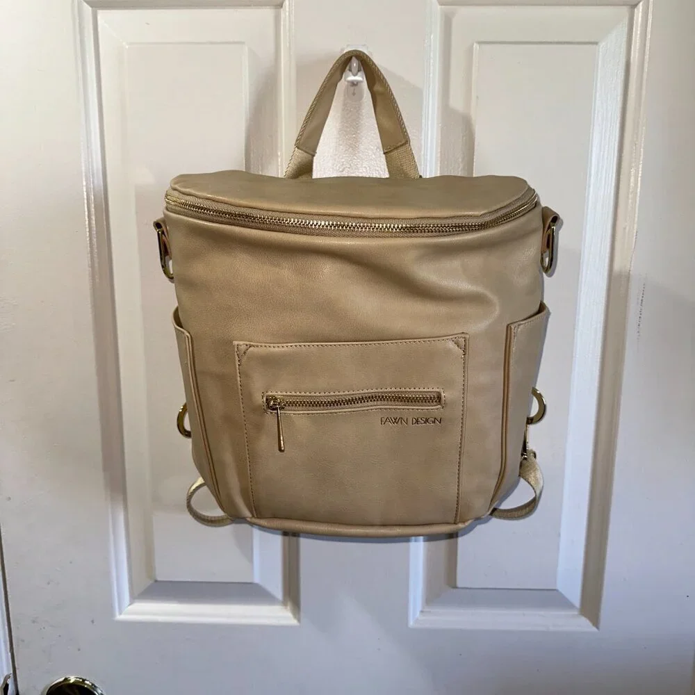 NEW Fawn Design Original Diaper Bag - Beige - Backpack