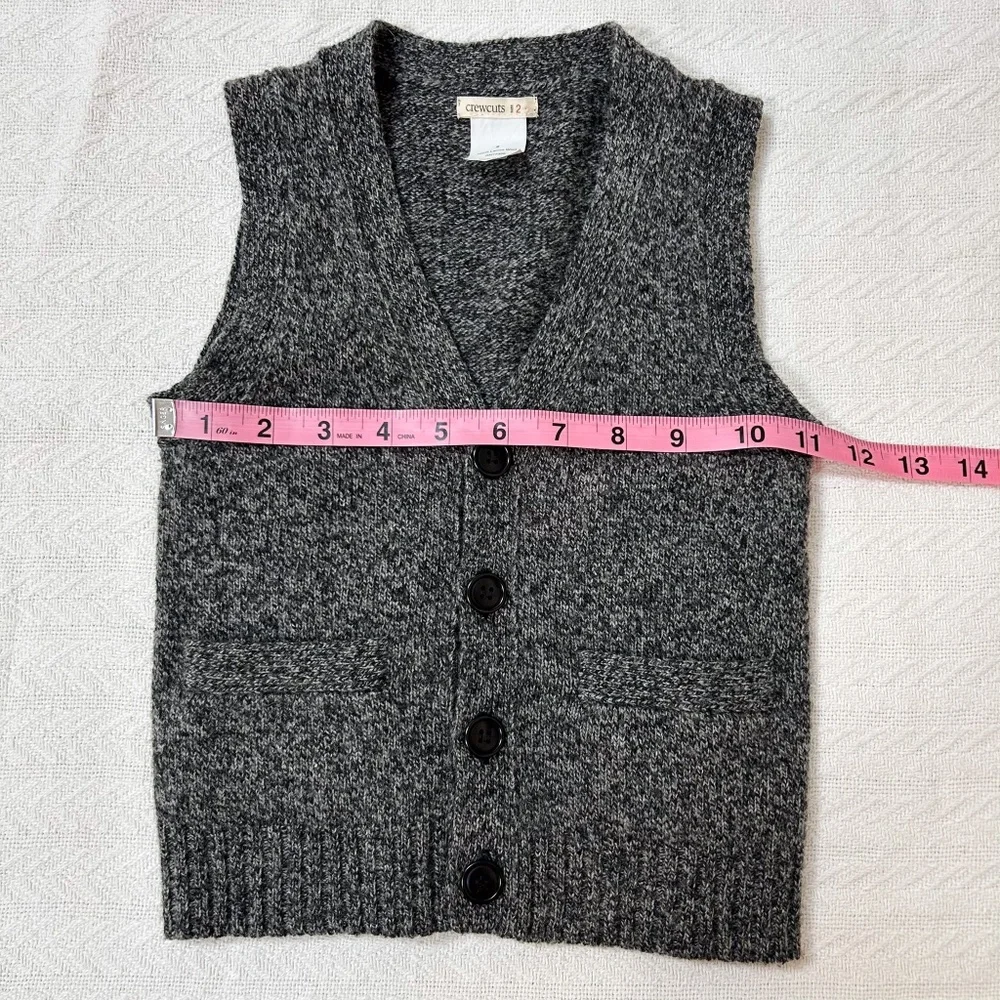 J. CREW Crewcuts 100% Lambs Wool Vest Boys Grey – sz 2, classic, preppy
