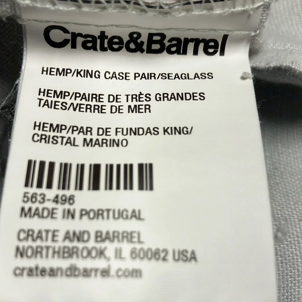Crate&Barrel 100% hemp