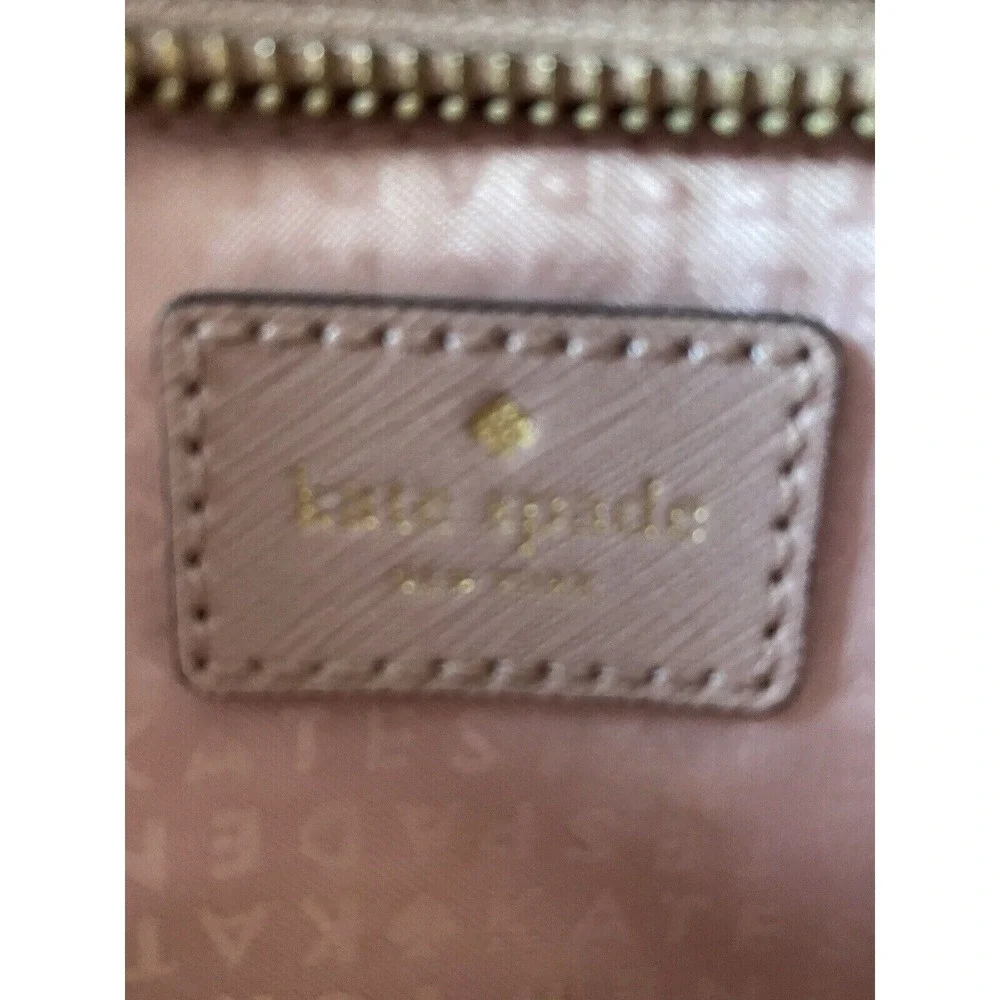 Kate Spade NY small Hadlee Laurel way Jeweled Saffiano Leather Tote Warm Vellum