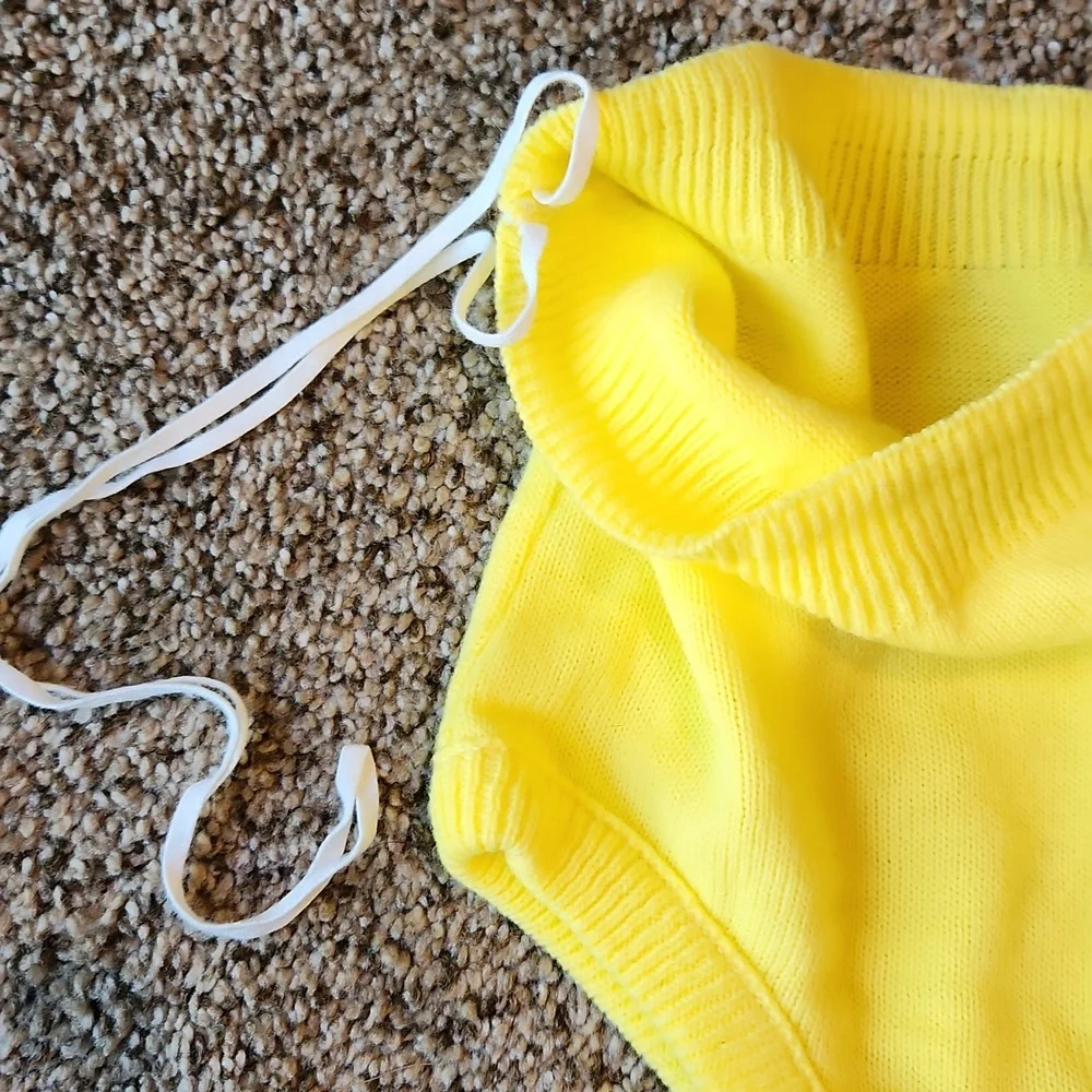 Vintage Yellow Knit Baby Bloomers