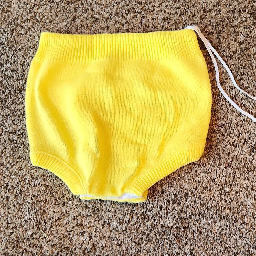 Vintage Yellow Knit Baby Bloomers
