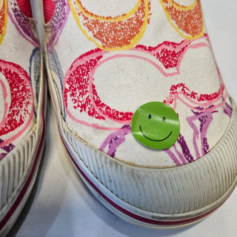 Coach Womens Kaycee Multicolor Poppy Monogram Slip On Shoes Size 7.5B Comfort