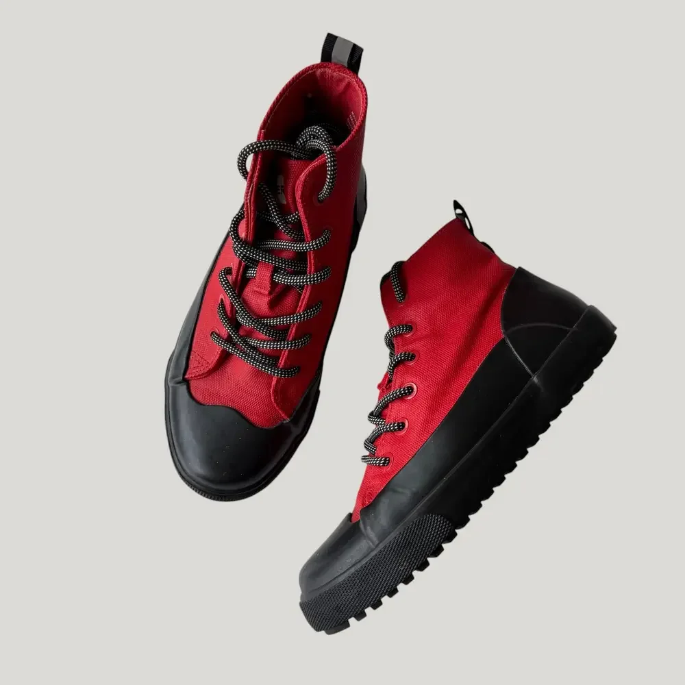 Hunter x Target • Dipped Red Canvas High Top Sneakers