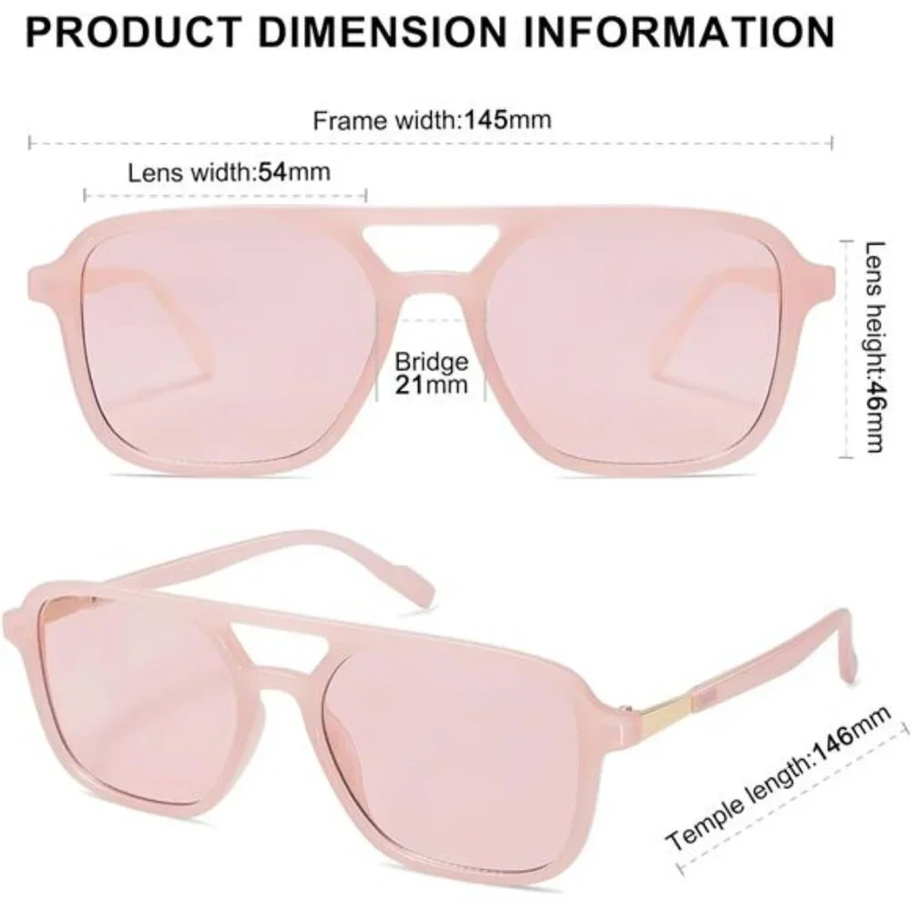 Retro Aviator Sunglasses for Women Men Pink/Pink