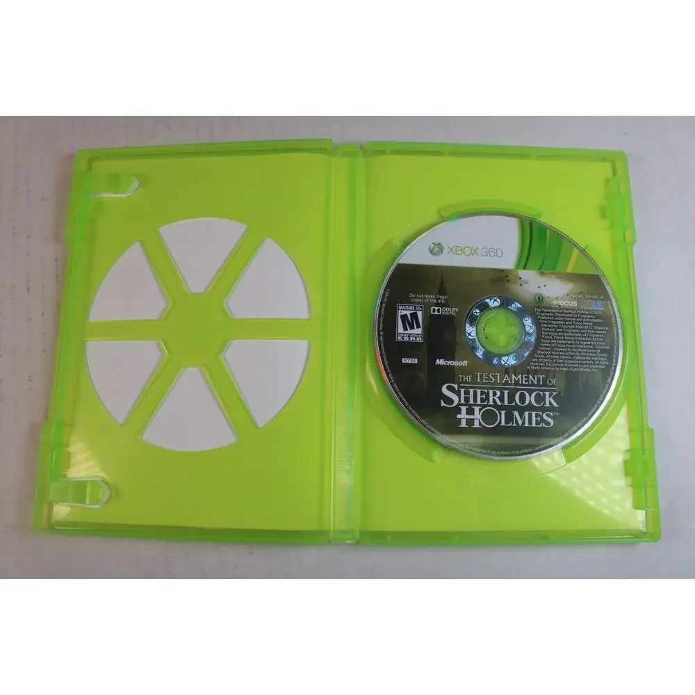 Testament of Sherlock Holmes (Microsoft Xbox 360, 2012) authentic, tested