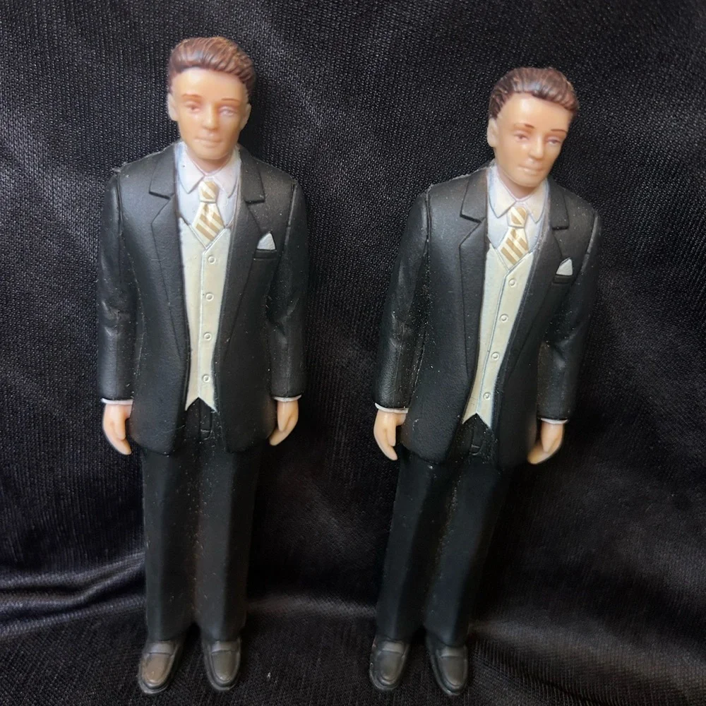 Elegant Black Suit Groom Figurines