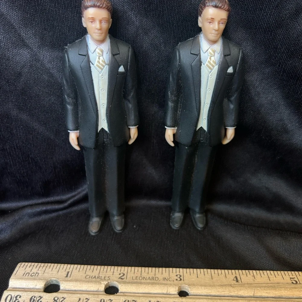 Elegant Black Suit Groom Figurines