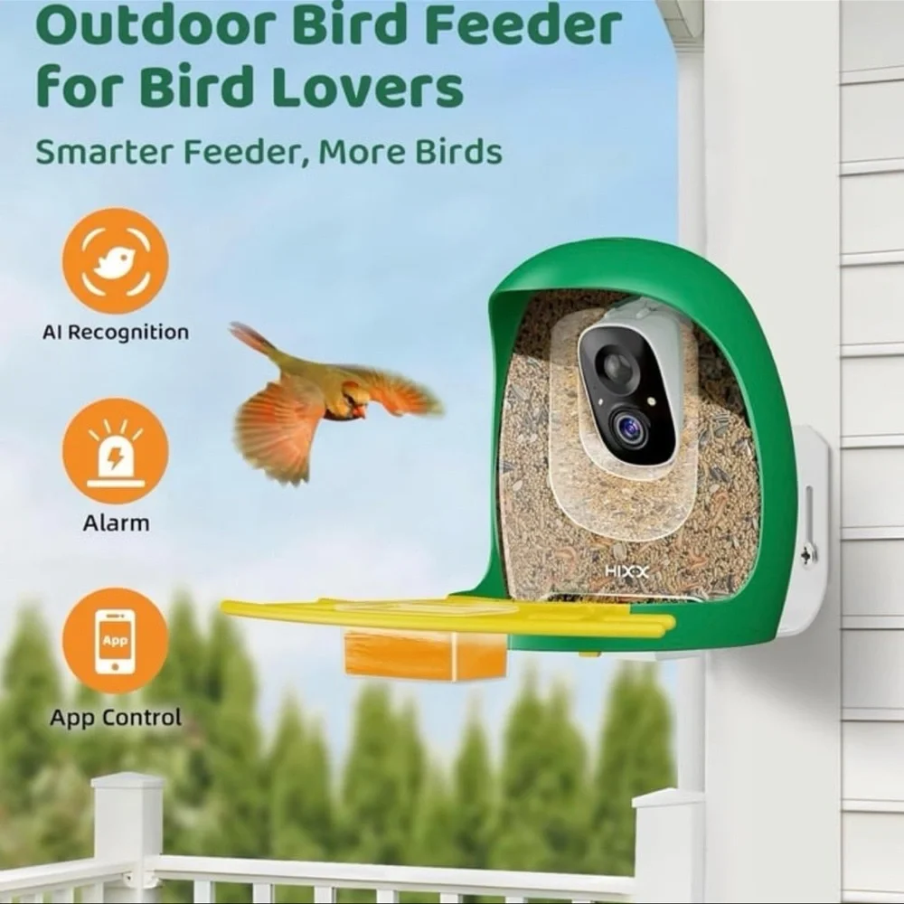 Bird Feeder with Camera Solar Powered, 2K Resolution Bird Camera Auto Capture