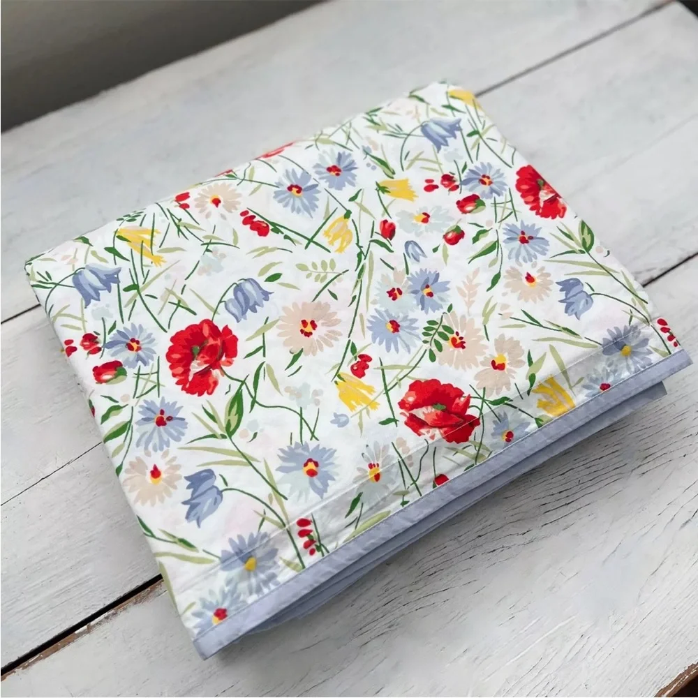 RARE Ralph Lauren Georgica Gardens KING Duvet Cover RL Floral Cotton Spring Blue