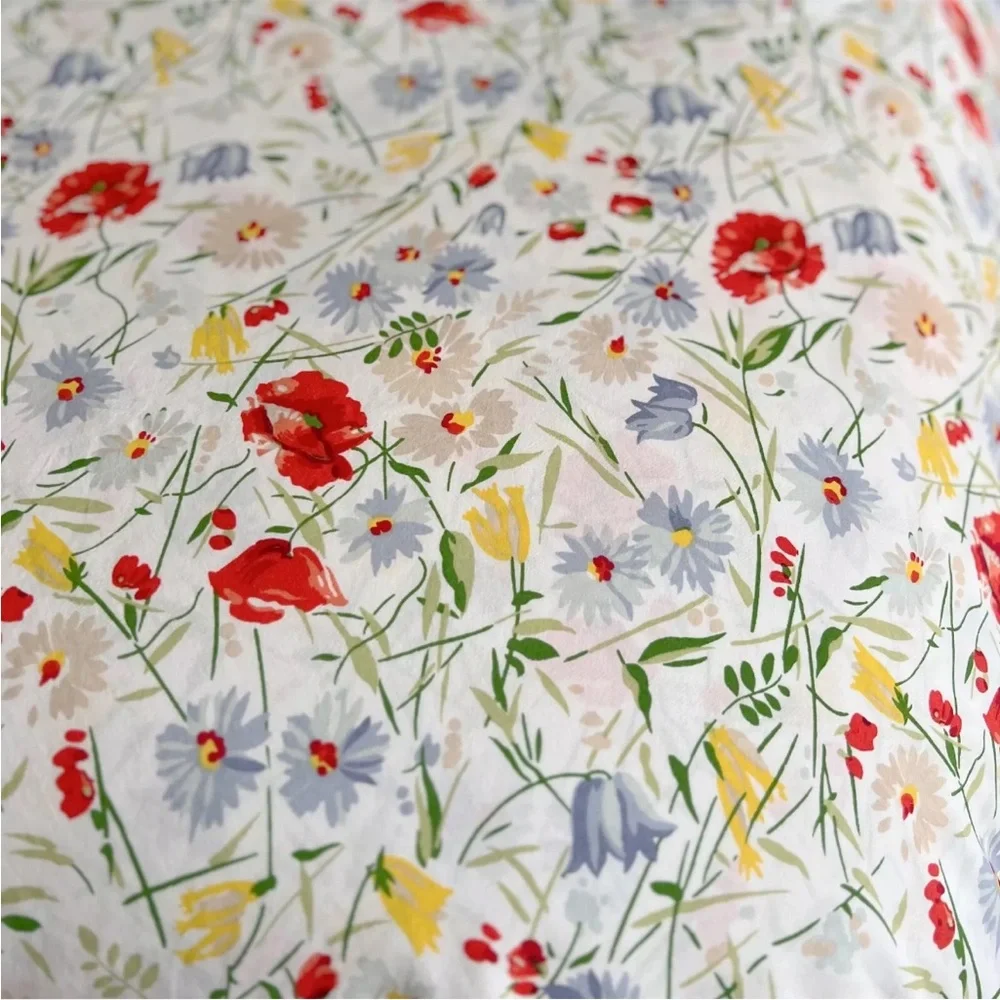RARE Ralph Lauren Georgica Gardens KING Duvet Cover RL Floral Cotton Spring Blue