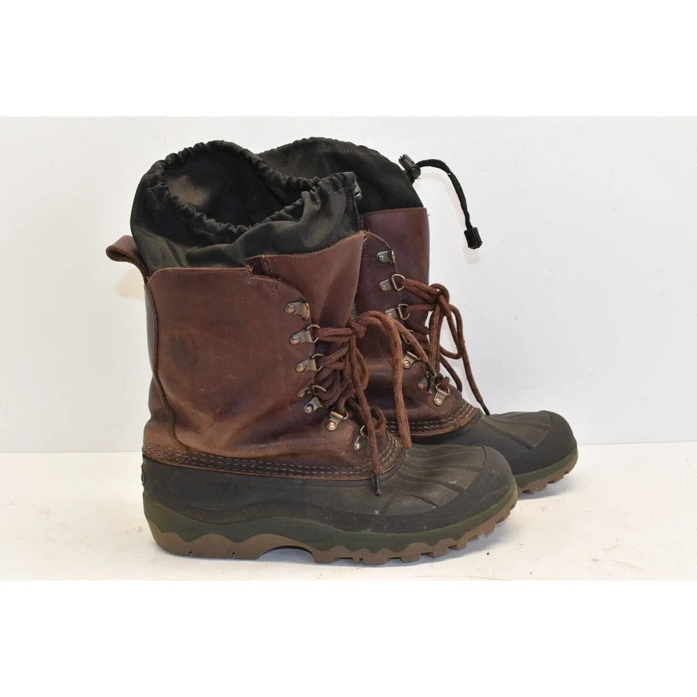 LL Bean Men's Gore-Tex Hunting Boots Brown Leather Size 8M Waterproof Snow RG44