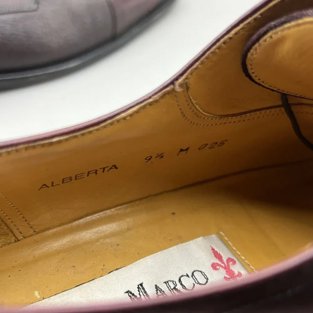 Paolo De Marco Alberta Shoes Men Size 9.5 M Burgundy Leather Cap Toe Low Oxford