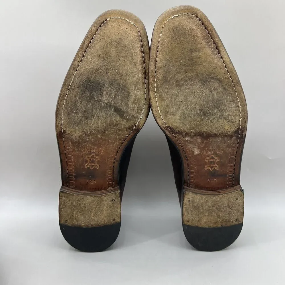 Paolo De Marco Alberta Shoes Men Size 9.5 M Burgundy Leather Cap Toe Low Oxford