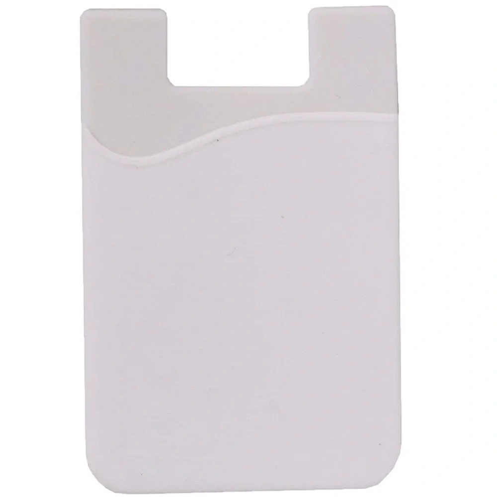 NEW 1pk White Silicone Back of Cell Phone Credit Card Cash Holder Stick On