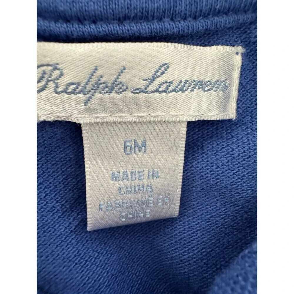 Ralph Lauren Blue Baby Boy Cotton Mesh Polo Shirt 6M