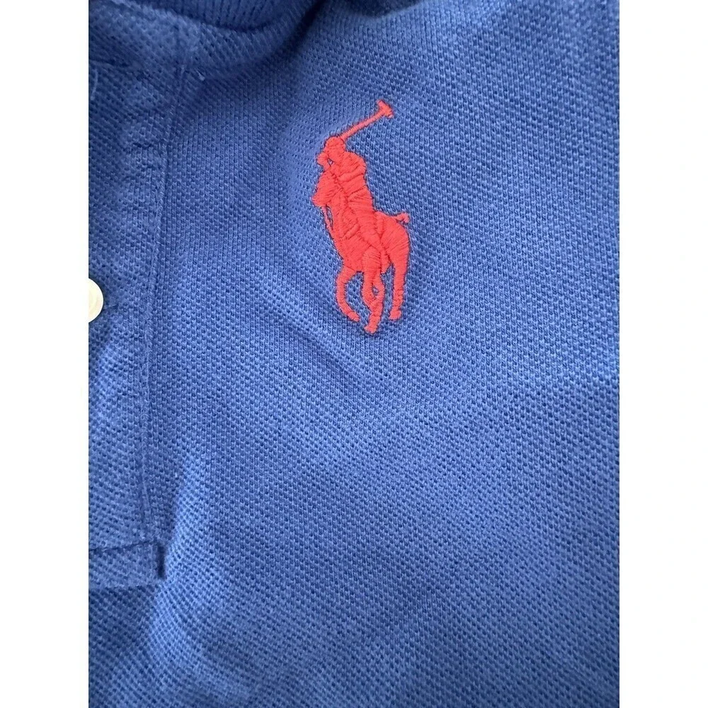 Ralph Lauren Blue Baby Boy Cotton Mesh Polo Shirt 6M