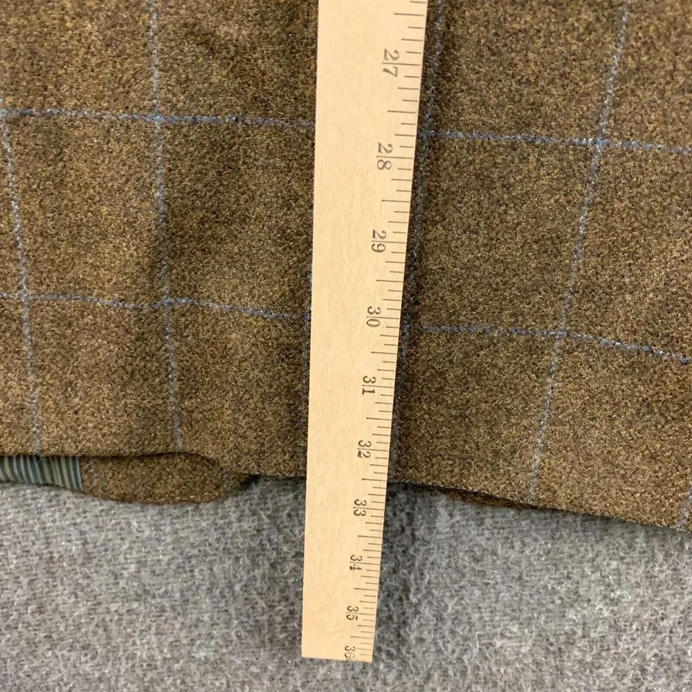 Haspel Belmont Blazer Jacket Men 48L (Fits Small) Brown Cashmere Wool Sport Coat