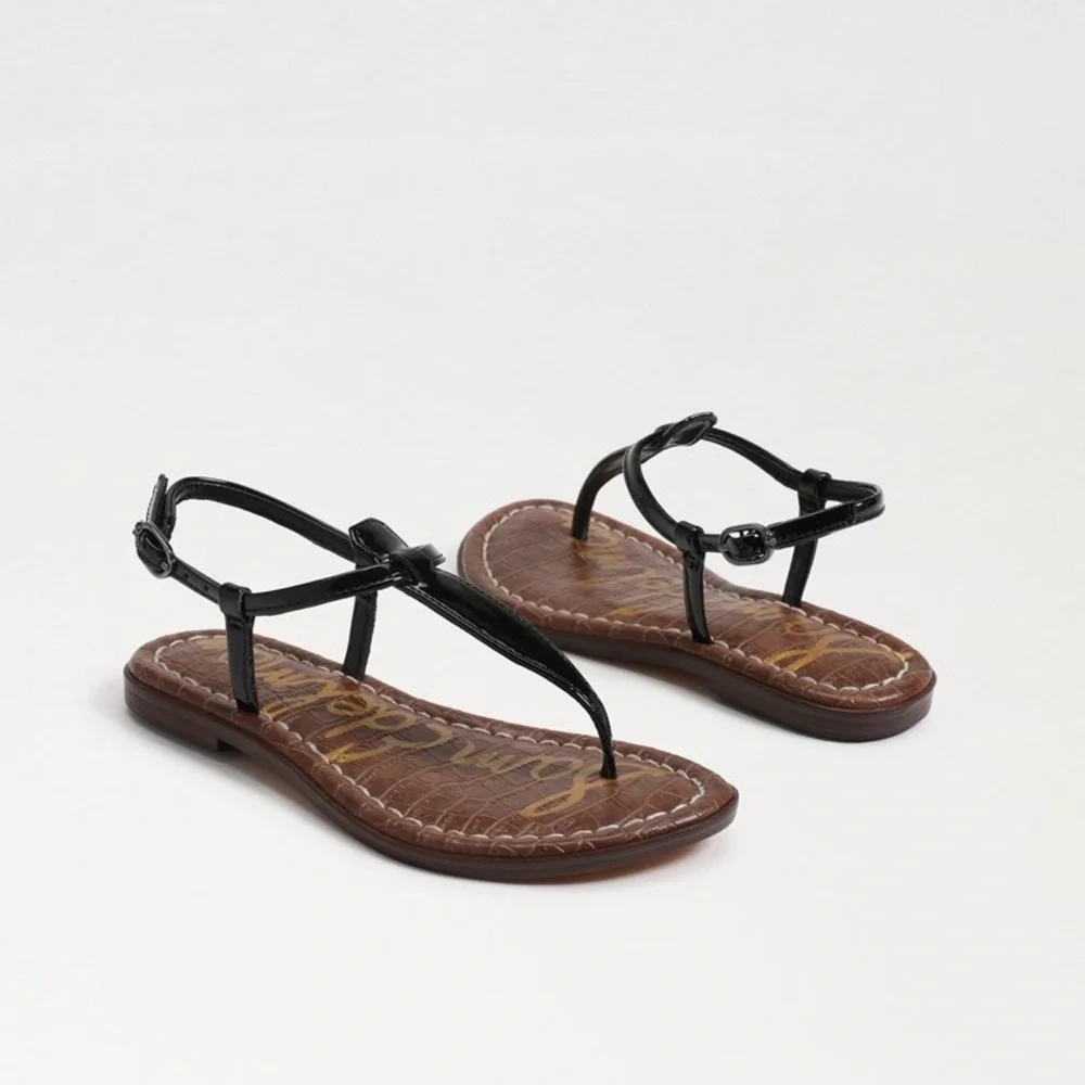 Sam Edelman Gigi Kids Black Patent Sandals Size 4