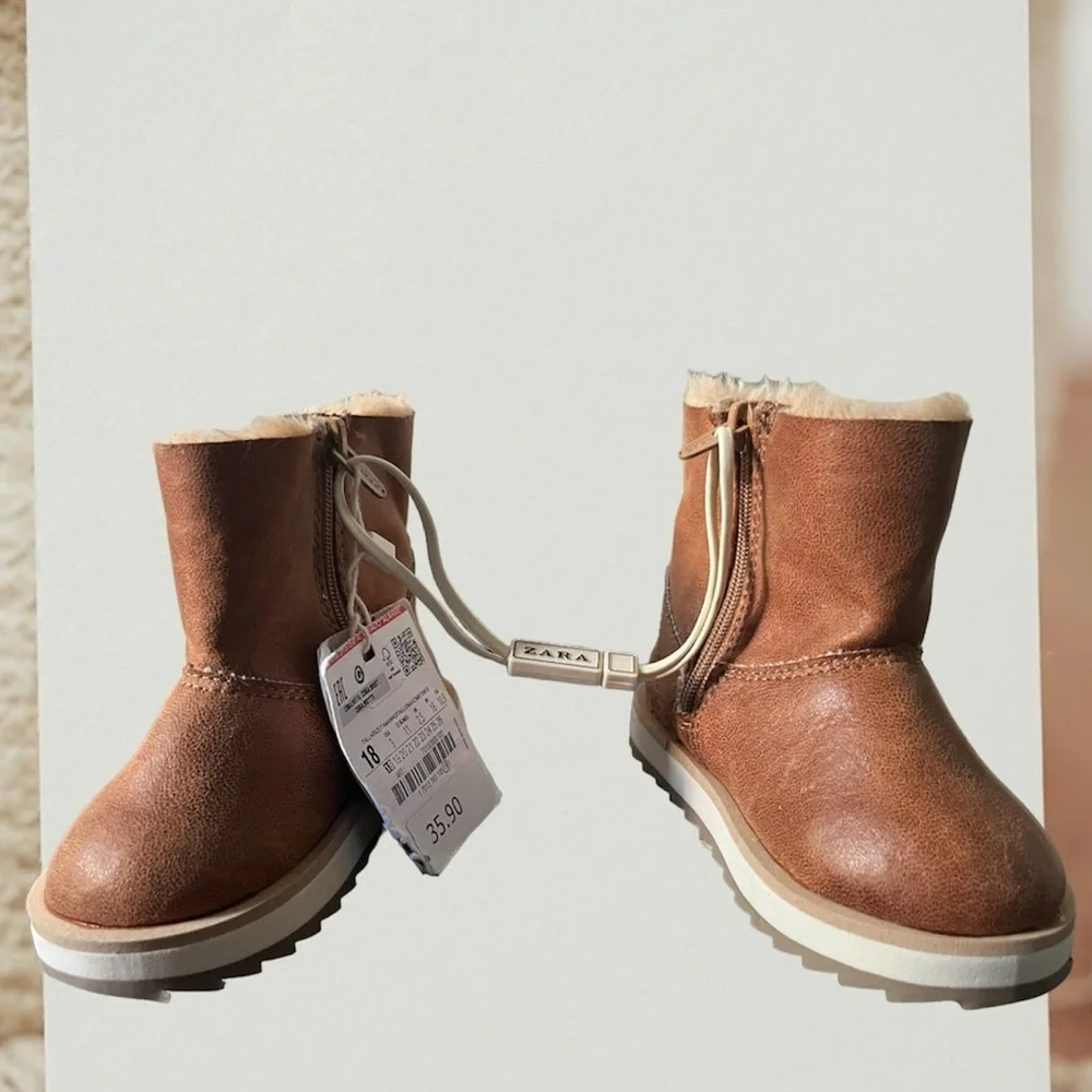 NWT ZARA fur lined boots