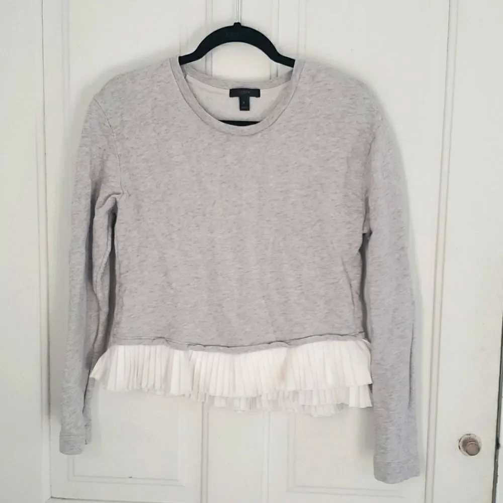 J. Crew Ruffled Cropped Sweatshirt