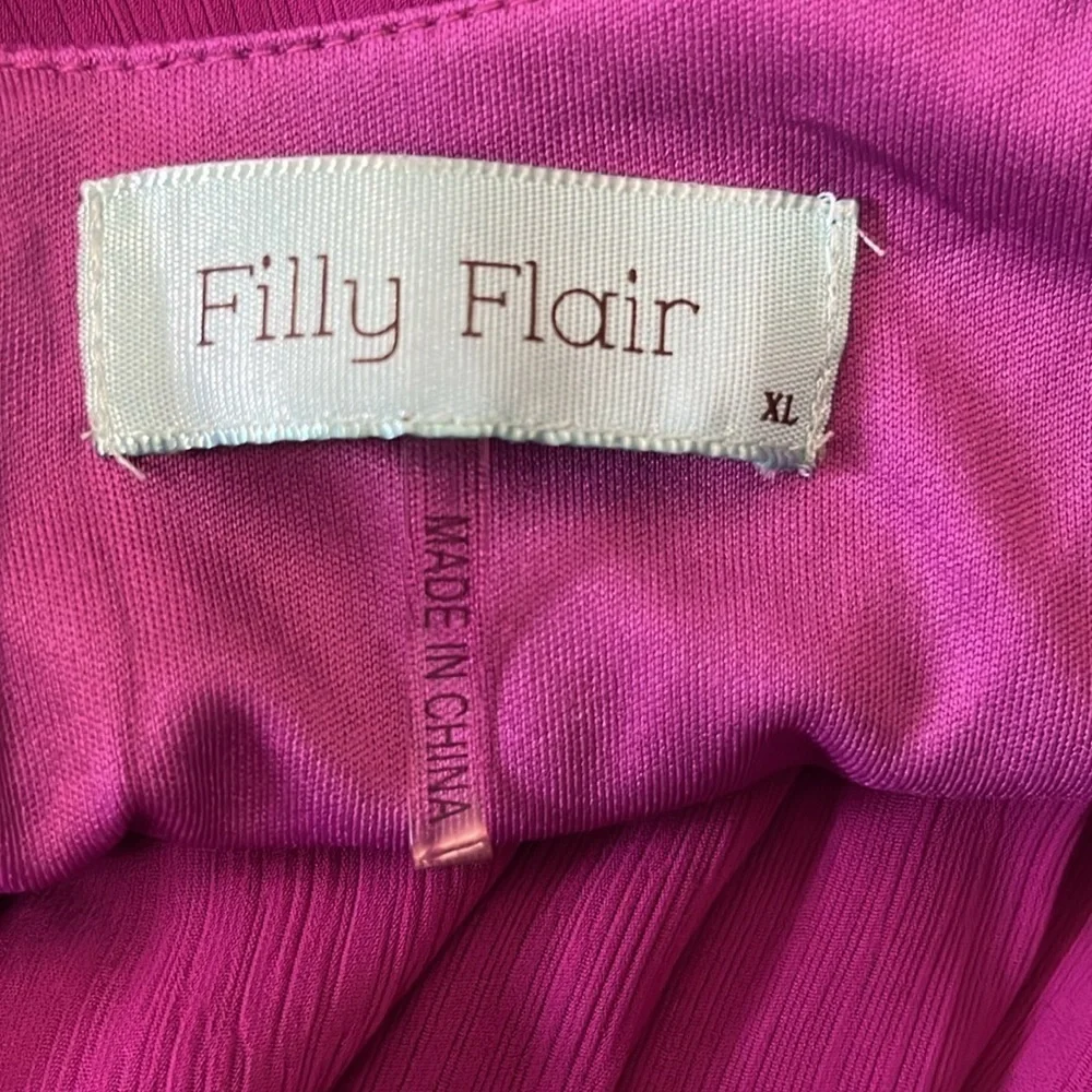 Filly Flair Fushia, Sleeveless, V-Neck, Long, Romantic Style Dress(165)