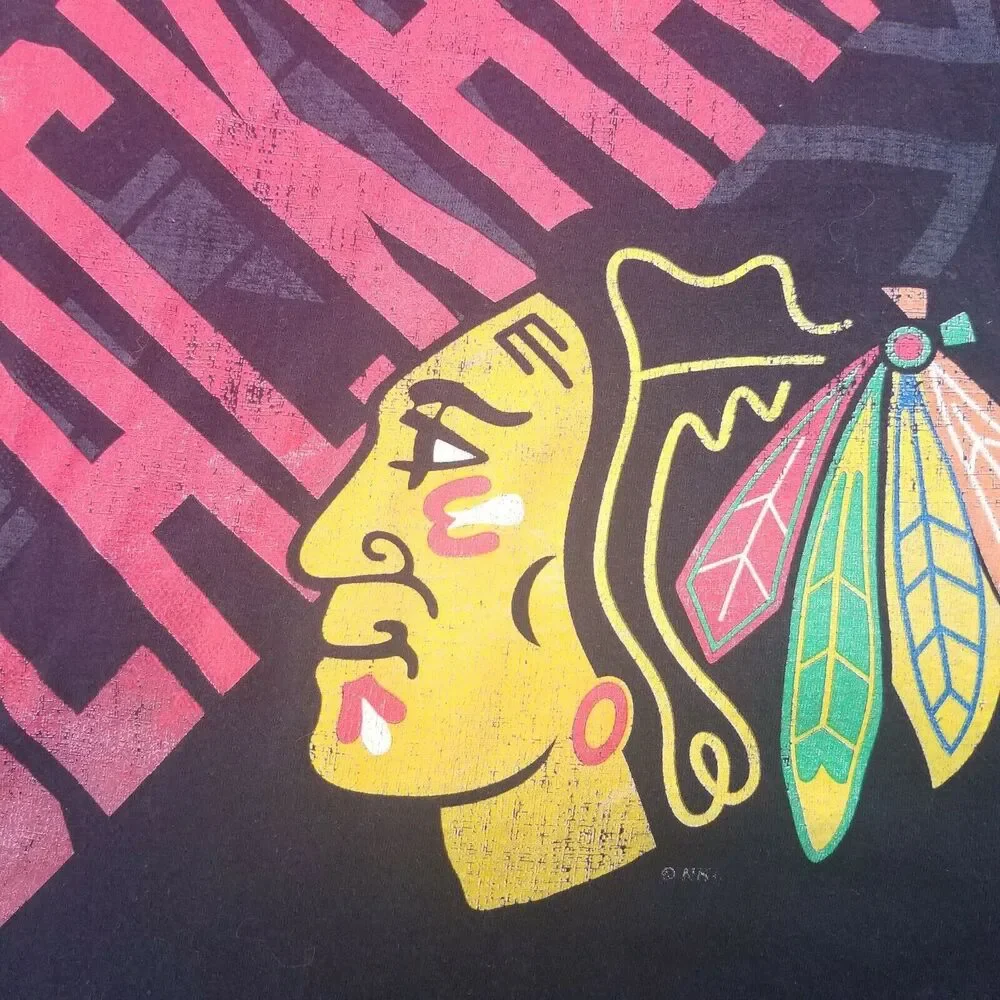 CHICAGO BLACKHAWKS T-Shirt Mens XL Hockey 1926 Black NHL Ice Hockey