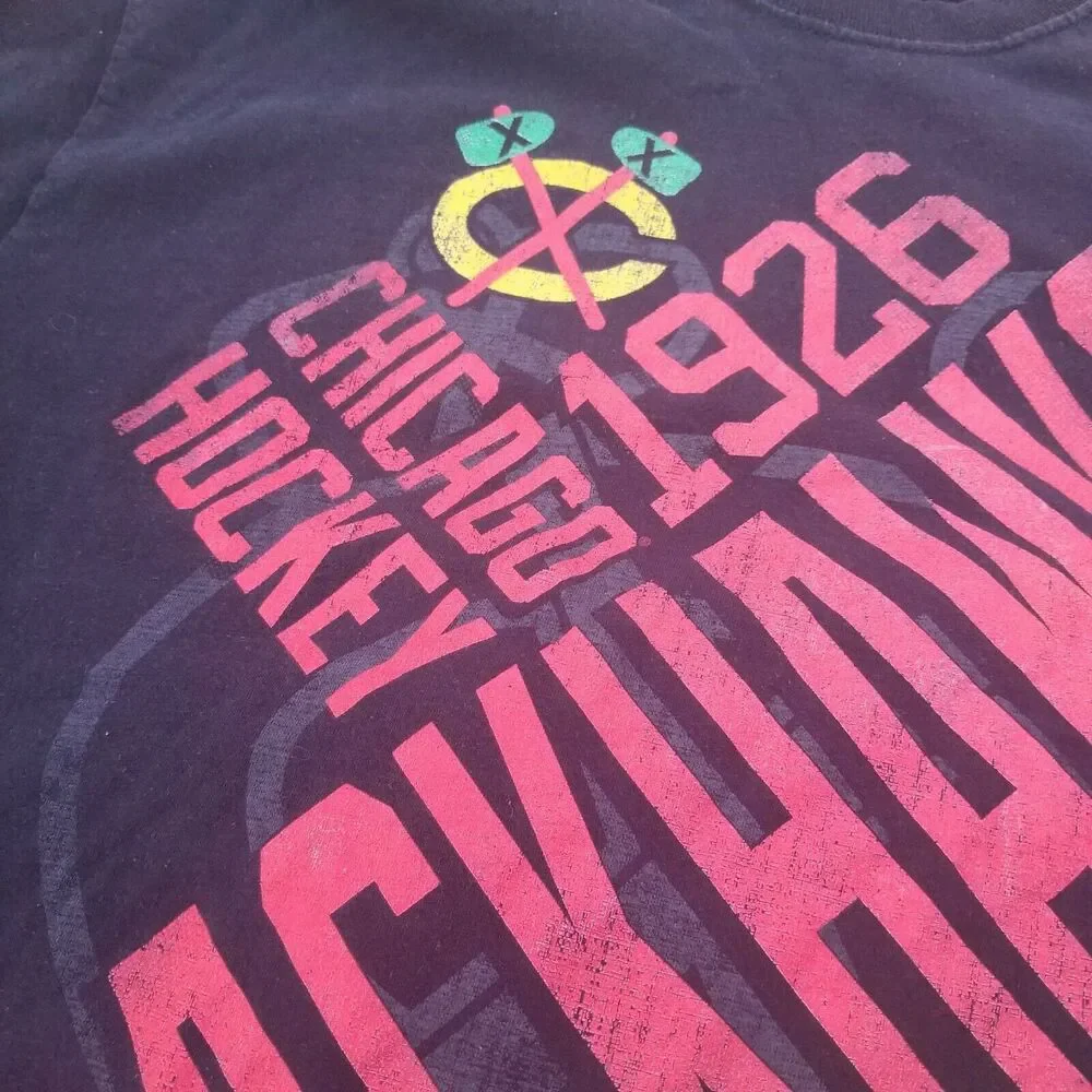 CHICAGO BLACKHAWKS T-Shirt Mens XL Hockey 1926 Black NHL Ice Hockey