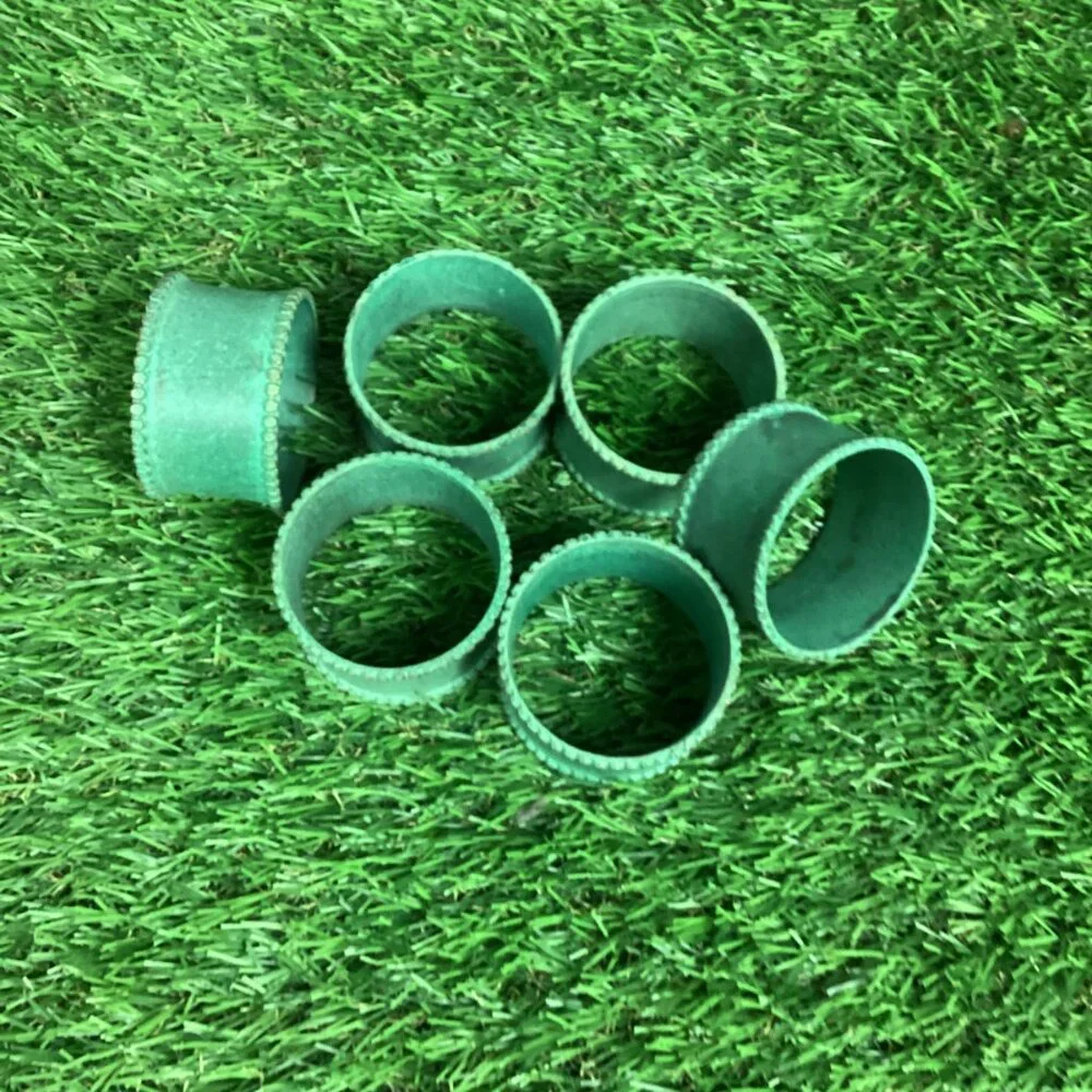Vintage Verdigris Copper Napkin Rings set of 6