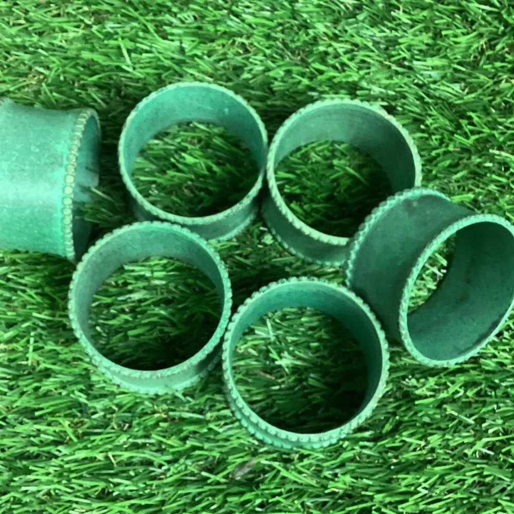 Vintage Verdigris Copper Napkin Rings set of 6