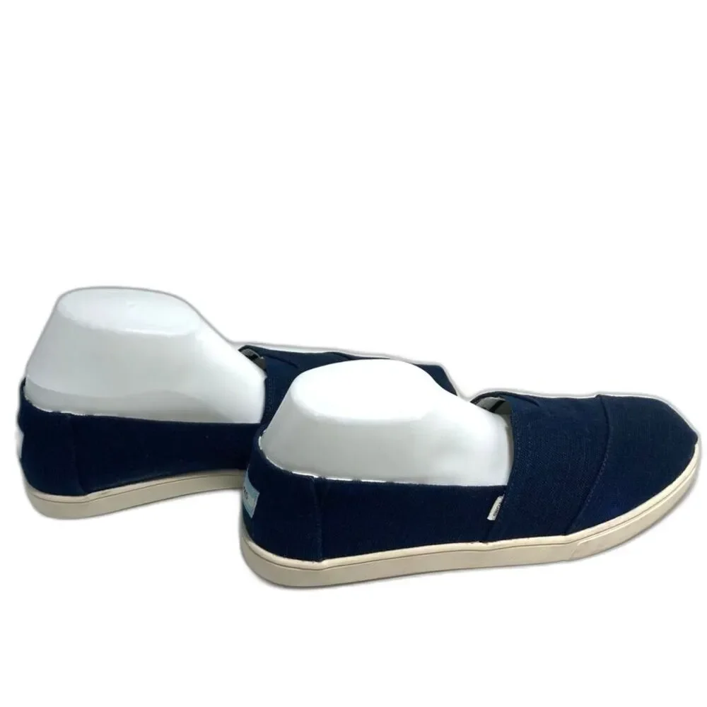 TOMs Alpargata Slip on Navy Blue Canvas Womens Size 12W