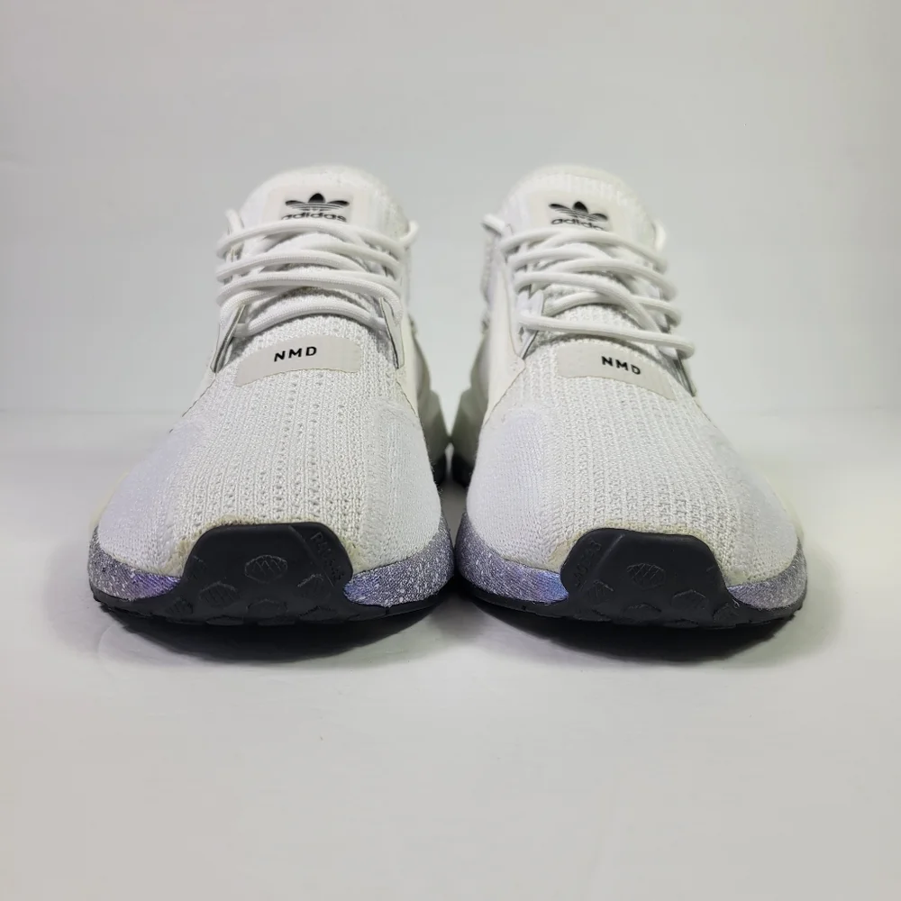 Adidas Originals Men NMD R1 V2 White Speckled Sneakers Sz 8 [GX5163]