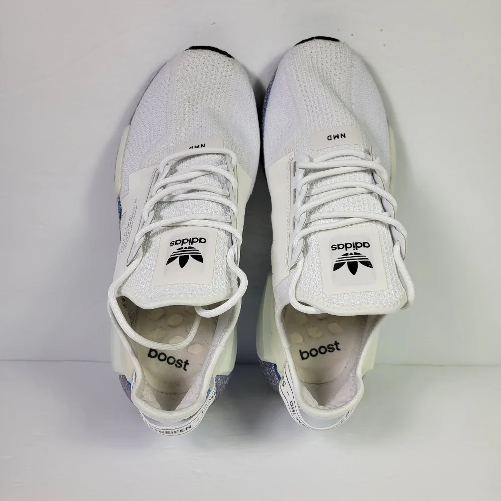 Adidas Originals Men NMD R1 V2 White Speckled Sneakers Sz 8 [GX5163]