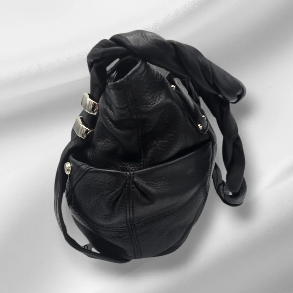Vintage B Makowsky Black Hobo Leather Bag Slouch Purse