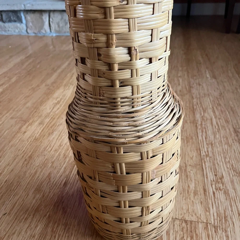 Woven Pier 1 1970s Tan Pitcher Vase