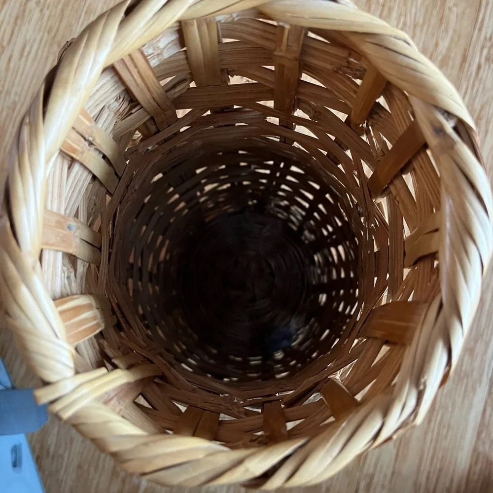 Woven Pier 1 1970s Tan Pitcher Vase