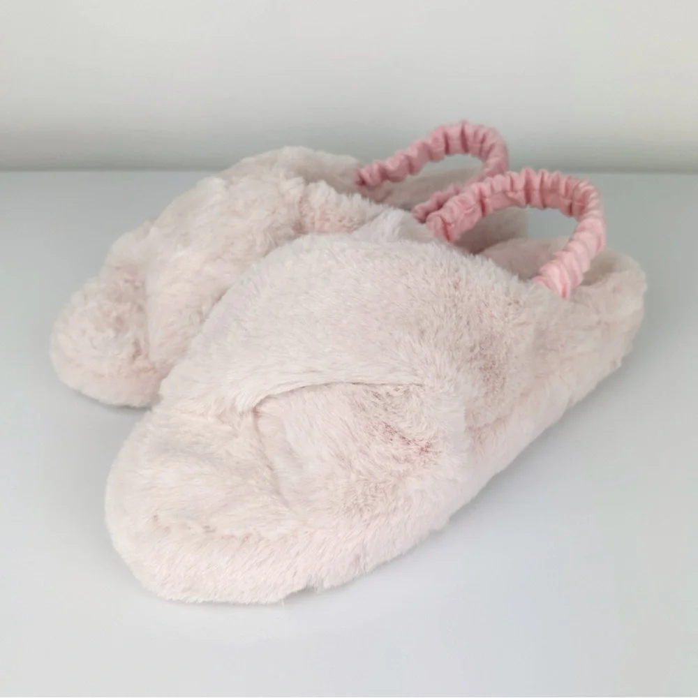 Treasure & Bond Girls Addie Faux Fur Slingback Slippers Pink Size 4